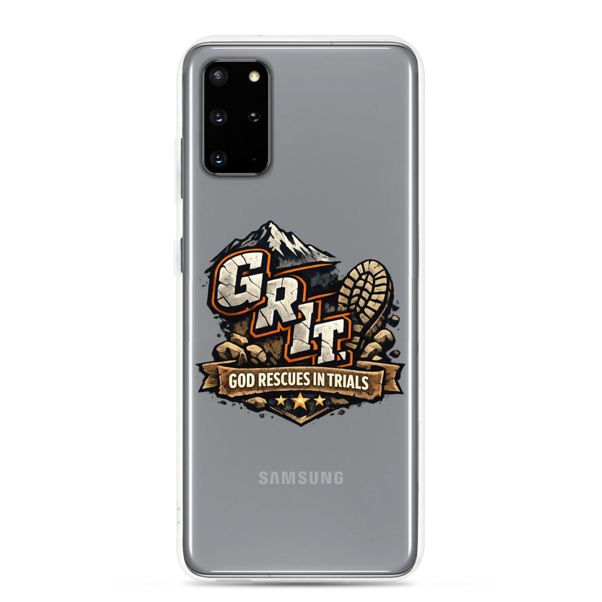 GRIT God Rescues In Trials Christian Clear Phonecase for Samsung® - ClaimedbyGodDesigns