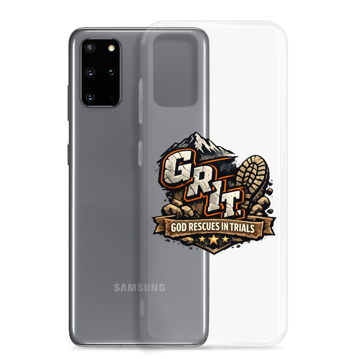 GRIT God Rescues In Trials Christian Clear Phonecase for Samsung® - ClaimedbyGodDesigns