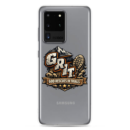 GRIT God Rescues In Trials Christian Clear Phonecase for Samsung® - ClaimedbyGodDesigns
