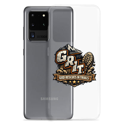 GRIT God Rescues In Trials Christian Clear Phonecase for Samsung® - ClaimedbyGodDesigns