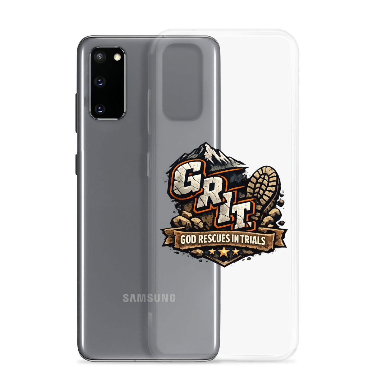 GRIT God Rescues In Trials Christian Clear Phonecase for Samsung® - ClaimedbyGodDesigns