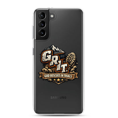 GRIT God Rescues In Trials Christian Clear Phonecase for Samsung® - ClaimedbyGodDesigns