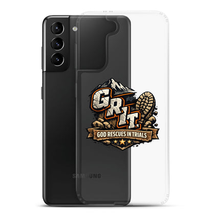 GRIT God Rescues In Trials Christian Clear Phonecase for Samsung® - ClaimedbyGodDesigns