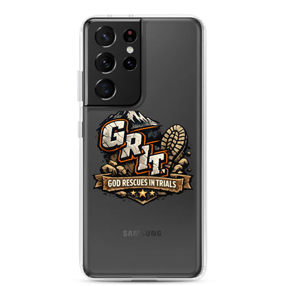 GRIT God Rescues In Trials Christian Clear Phonecase for Samsung® - ClaimedbyGodDesigns