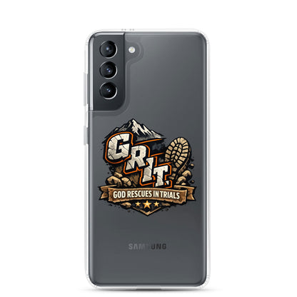 GRIT God Rescues In Trials Christian Clear Phonecase for Samsung® - ClaimedbyGodDesigns