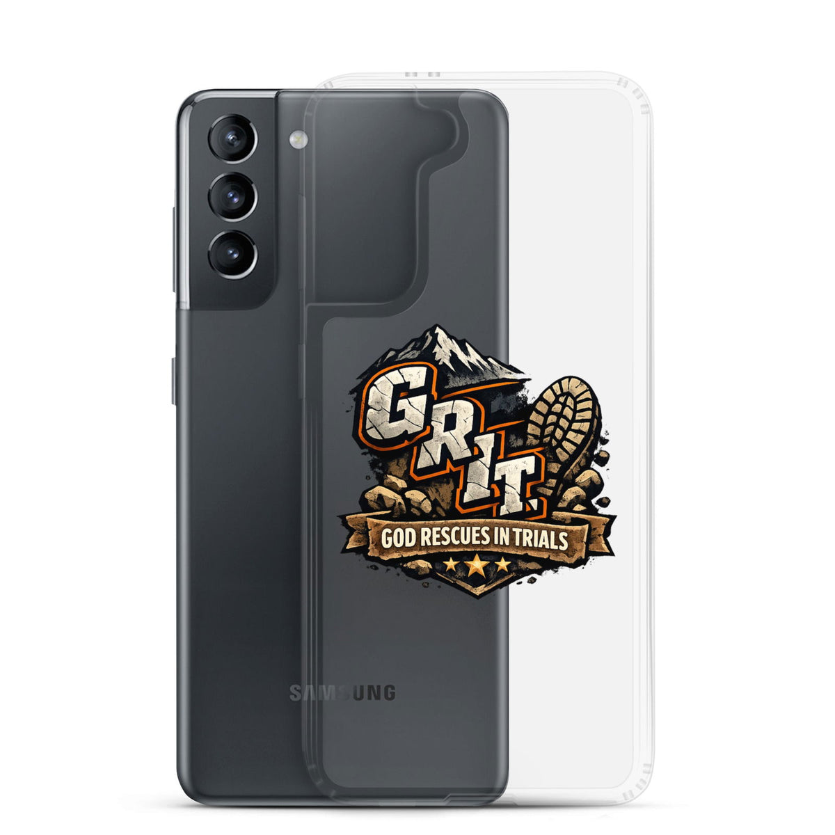 GRIT God Rescues In Trials Christian Clear Phonecase for Samsung® - ClaimedbyGodDesigns