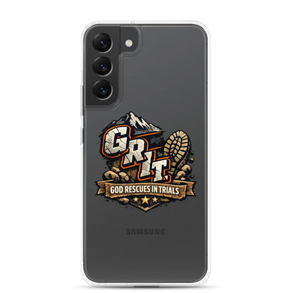 GRIT God Rescues In Trials Christian Clear Phonecase for Samsung® - ClaimedbyGodDesigns