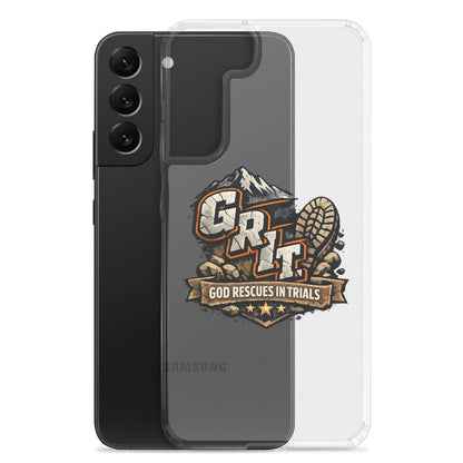 GRIT God Rescues In Trials Christian Clear Phonecase for Samsung® - ClaimedbyGodDesigns