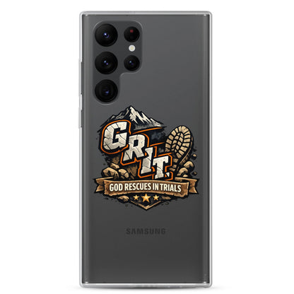 GRIT God Rescues In Trials Christian Clear Phonecase for Samsung® - ClaimedbyGodDesigns
