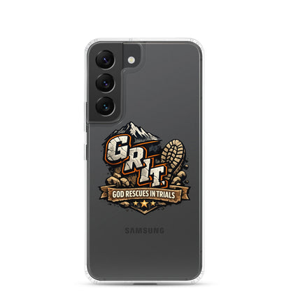 GRIT God Rescues In Trials Christian Clear Phonecase for Samsung® - ClaimedbyGodDesigns