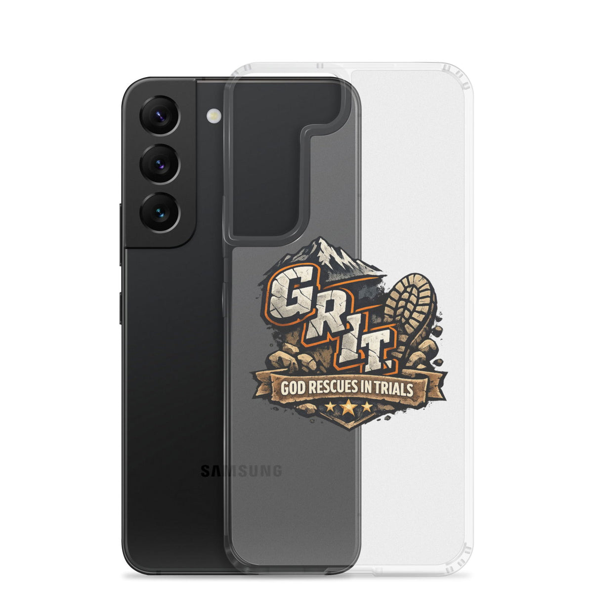 GRIT God Rescues In Trials Christian Clear Phonecase for Samsung® - ClaimedbyGodDesigns