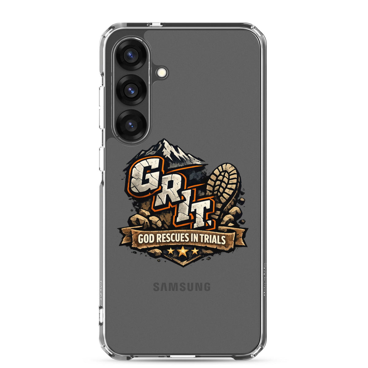 GRIT God Rescues In Trials Christian Clear Phonecase for Samsung® - ClaimedbyGodDesigns