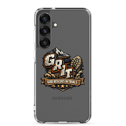 GRIT God Rescues In Trials Christian Clear Phonecase for Samsung® - ClaimedbyGodDesigns