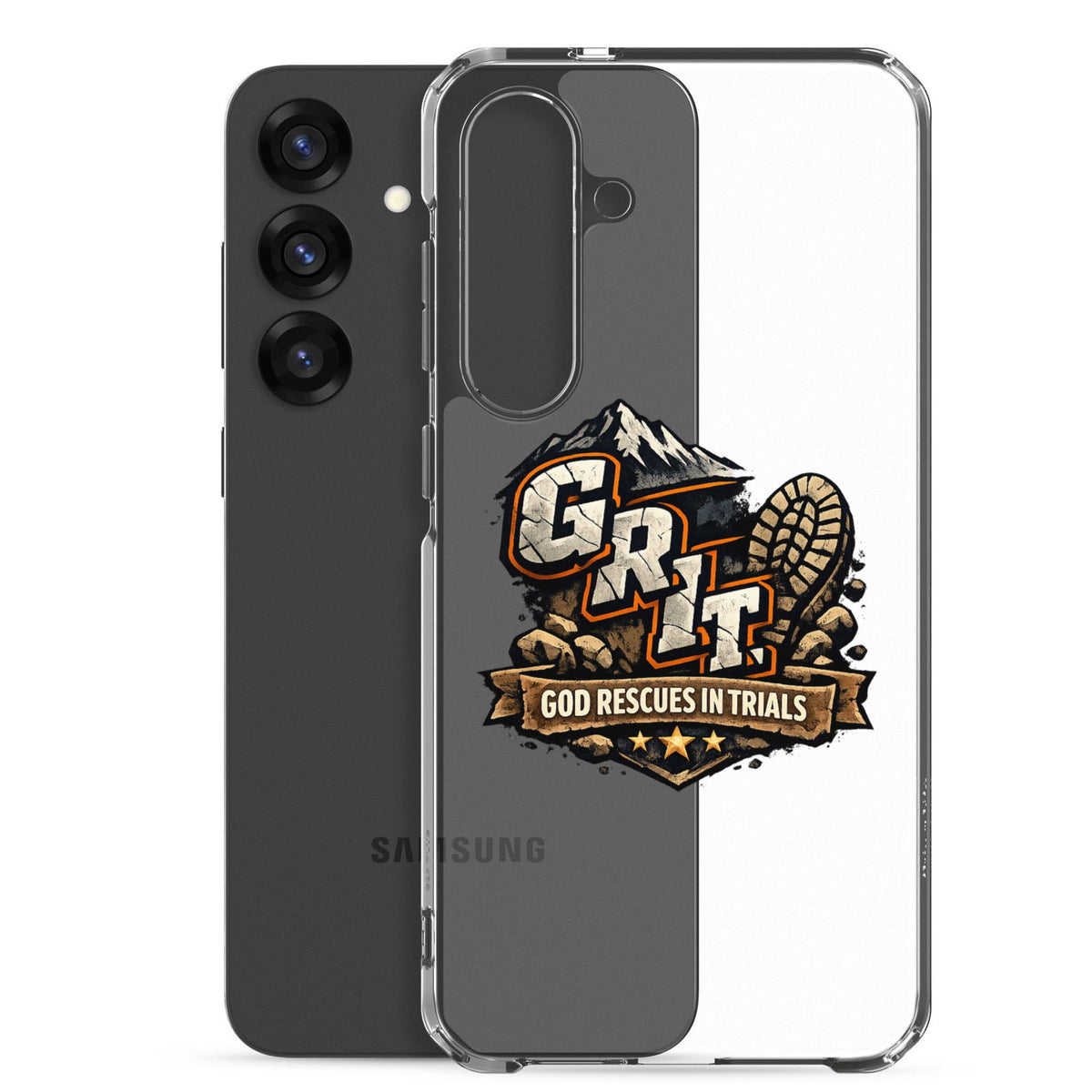 GRIT God Rescues In Trials Christian Clear Phonecase for Samsung® - ClaimedbyGodDesigns