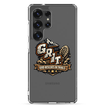 GRIT God Rescues In Trials Christian Clear Phonecase for Samsung® - ClaimedbyGodDesigns