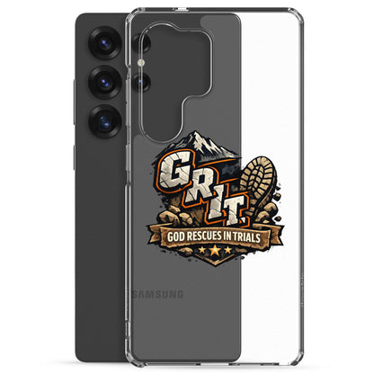 GRIT God Rescues In Trials Christian Clear Phonecase for Samsung® - ClaimedbyGodDesigns