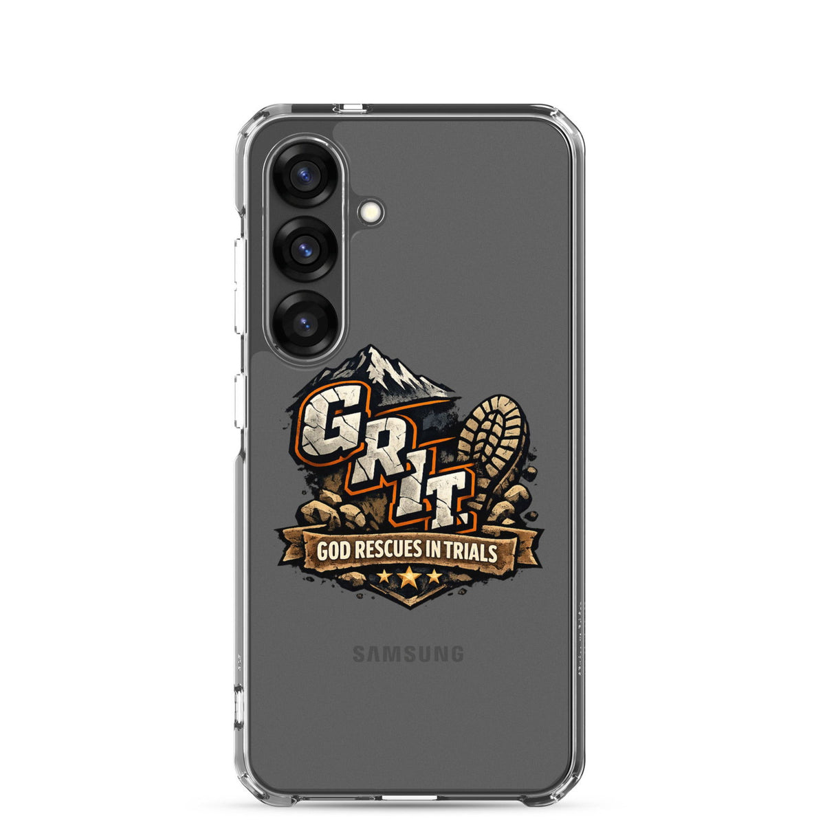 GRIT God Rescues In Trials Christian Clear Phonecase for Samsung® - ClaimedbyGodDesigns