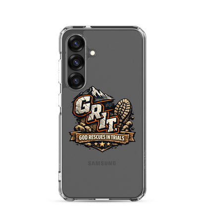 GRIT God Rescues In Trials Christian Clear Phonecase for Samsung® - ClaimedbyGodDesigns