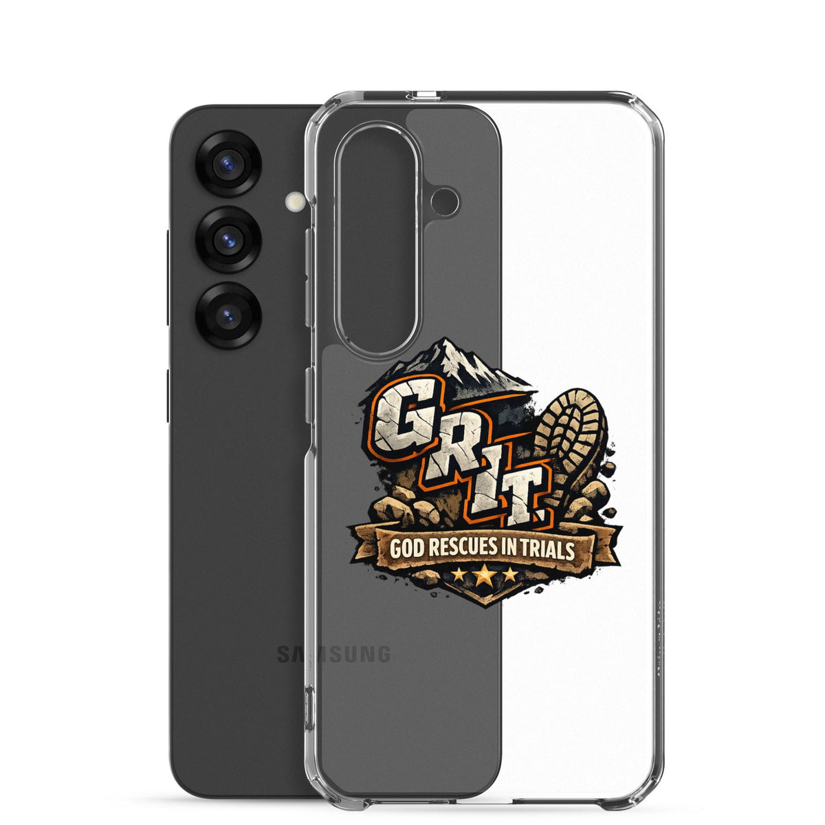 GRIT God Rescues In Trials Christian Clear Phonecase for Samsung® - ClaimedbyGodDesigns