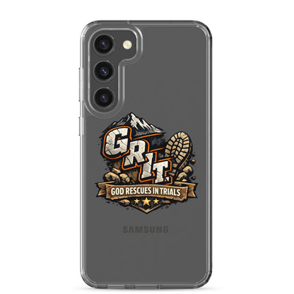 GRIT God Rescues In Trials Christian Clear Phonecase for Samsung® - ClaimedbyGodDesigns