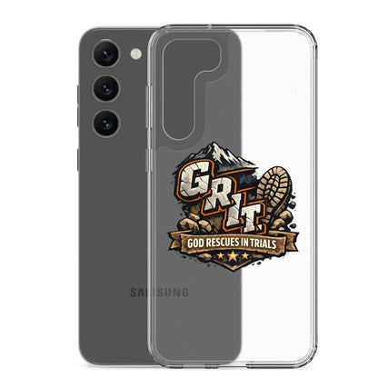 GRIT God Rescues In Trials Christian Clear Phonecase for Samsung® - ClaimedbyGodDesigns