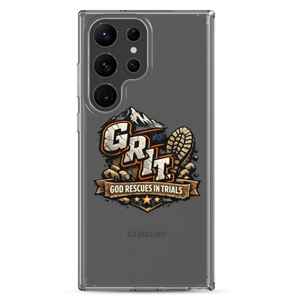 GRIT God Rescues In Trials Christian Clear Phonecase for Samsung® - ClaimedbyGodDesigns