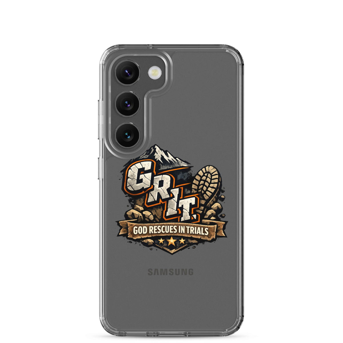 GRIT God Rescues In Trials Christian Clear Phonecase for Samsung® - ClaimedbyGodDesigns