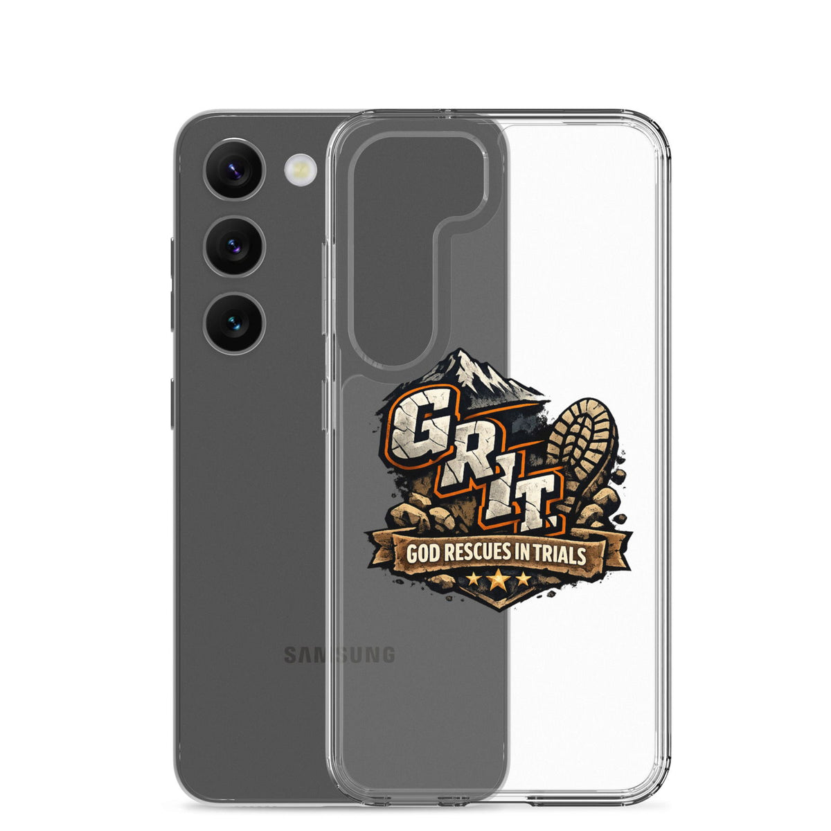 GRIT God Rescues In Trials Christian Clear Phonecase for Samsung® - ClaimedbyGodDesigns