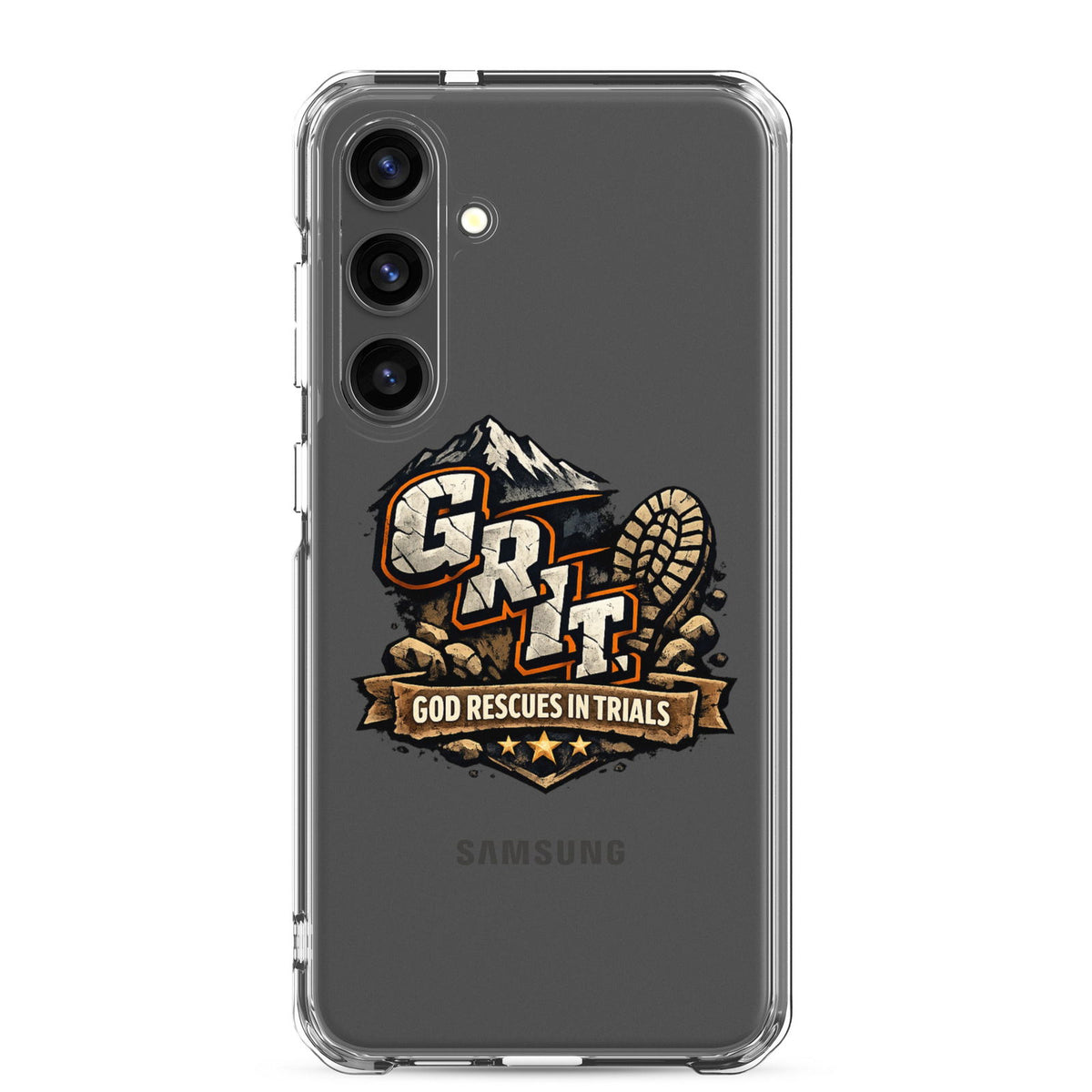 GRIT God Rescues In Trials Christian Clear Phonecase for Samsung® - ClaimedbyGodDesigns