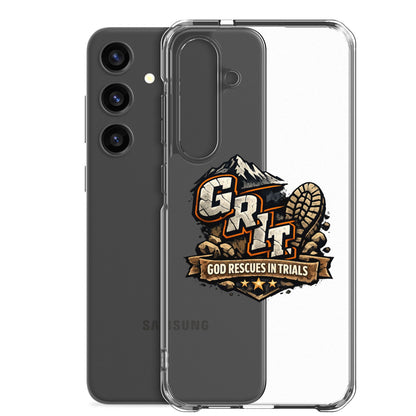 GRIT God Rescues In Trials Christian Clear Phonecase for Samsung® - ClaimedbyGodDesigns