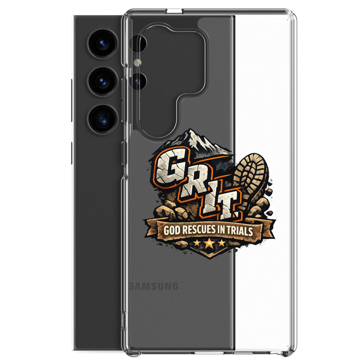 GRIT God Rescues In Trials Christian Clear Phonecase for Samsung® - ClaimedbyGodDesigns