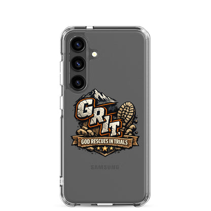 GRIT God Rescues In Trials Christian Clear Phonecase for Samsung® - ClaimedbyGodDesigns