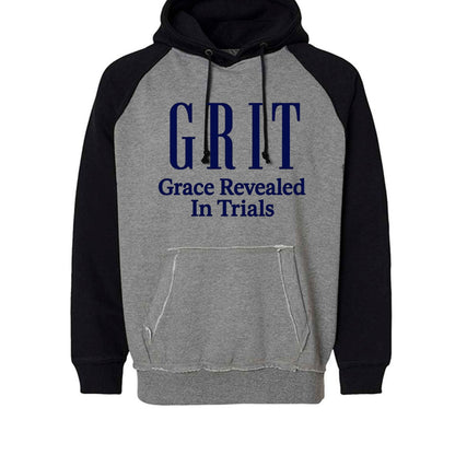 GRIT Grace Revealed In Trials Unisex Christian Vintage Heather Pullover Hooded Sweatshirt - ClaimedbyGodDesigns