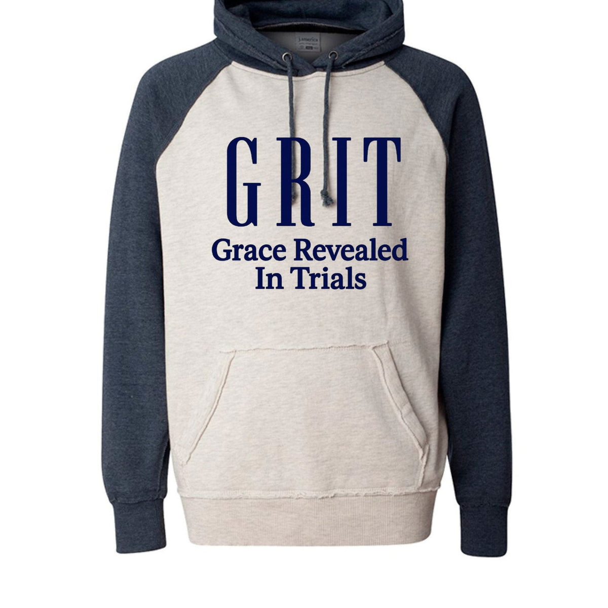 GRIT Grace Revealed In Trials Unisex Christian Vintage Heather Pullover Hooded Sweatshirt - ClaimedbyGodDesigns