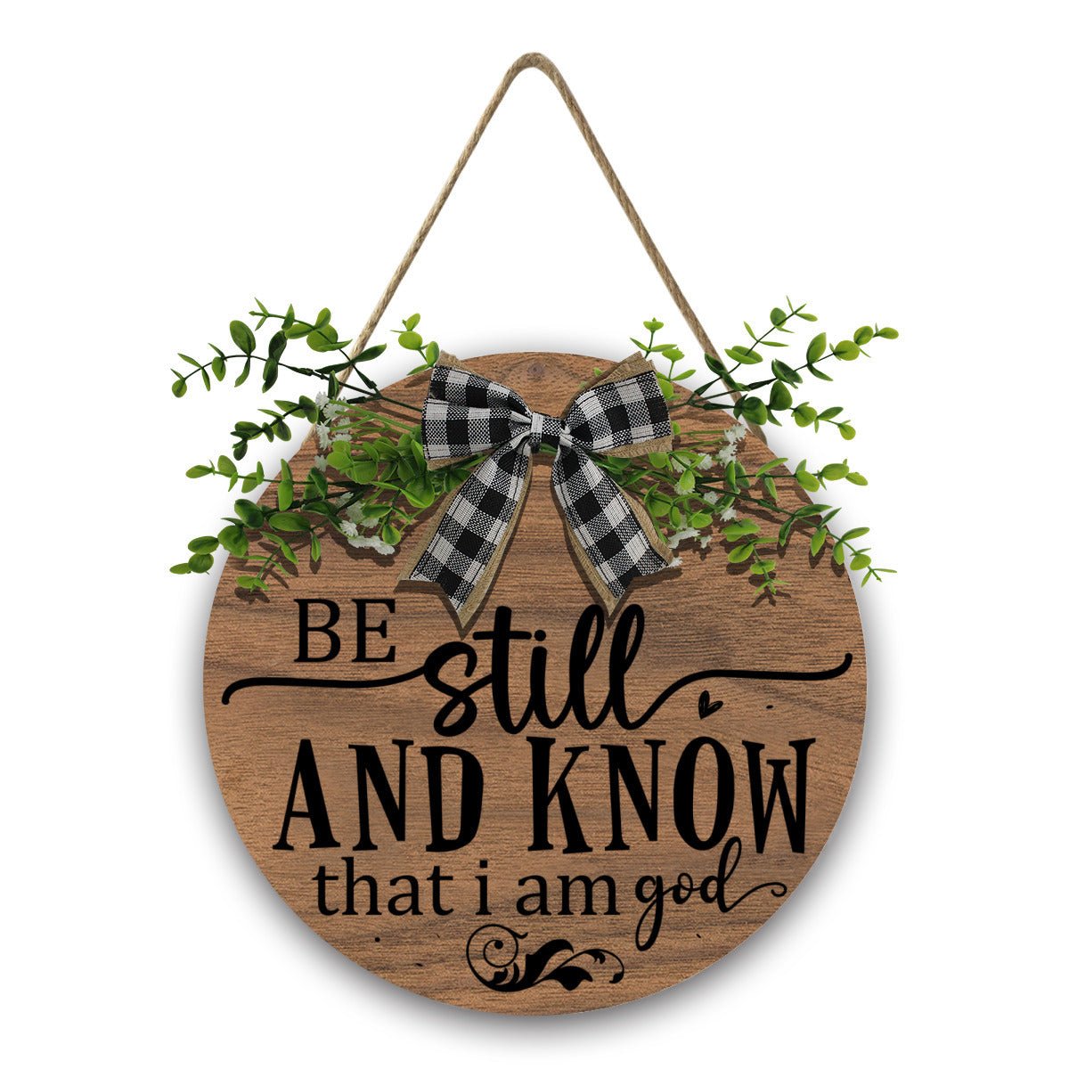 Be Still and Know That I Am Christian Wooden Hanging Sign - ClaimedbyGodDesigns