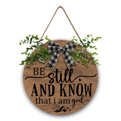 Be Still and Know That I Am Christian Wooden Hanging Sign - ClaimedbyGodDesigns