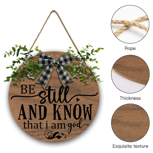 Be Still and Know That I Am Christian Wooden Hanging Sign - ClaimedbyGodDesigns