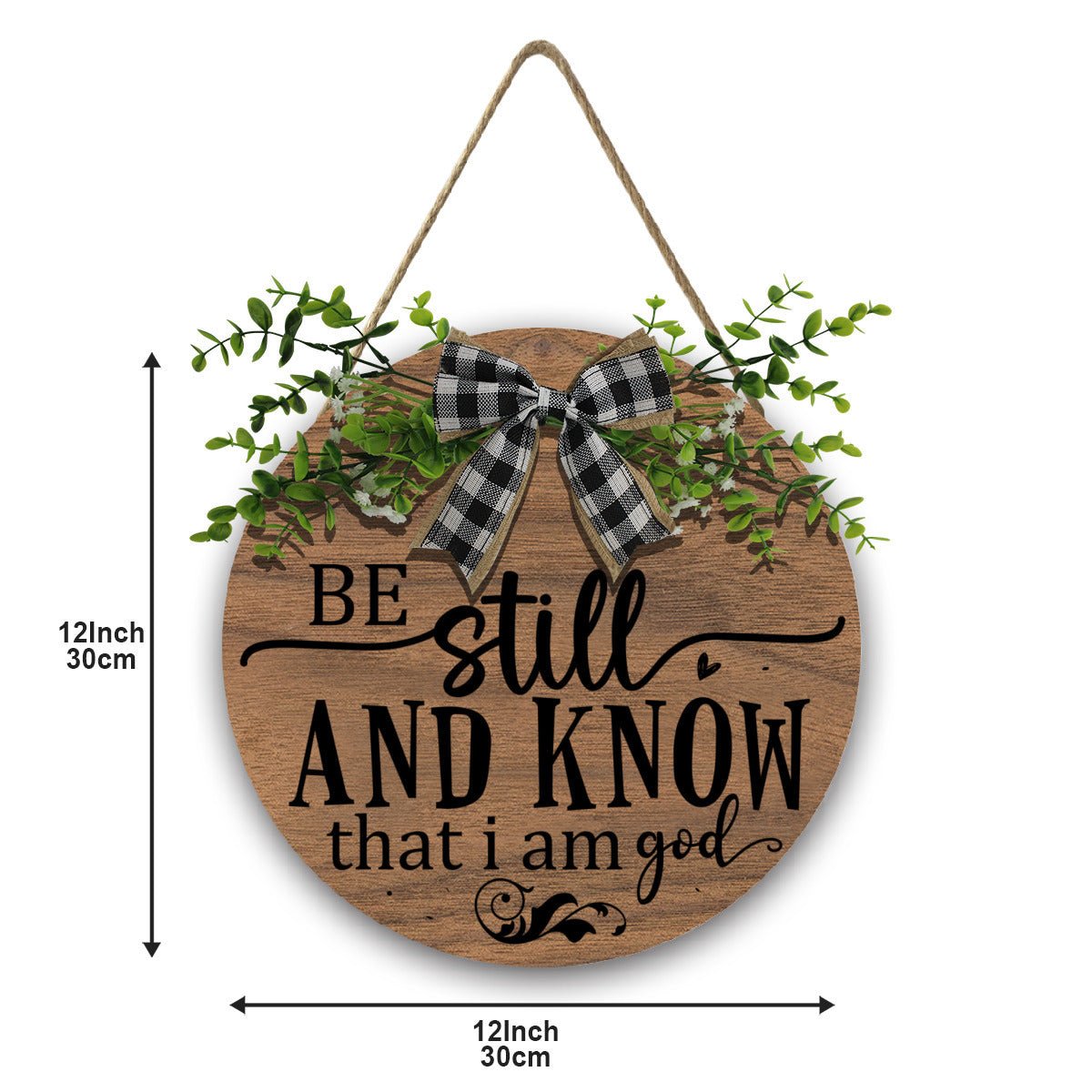 Be Still and Know That I Am Christian Wooden Hanging Sign - ClaimedbyGodDesigns