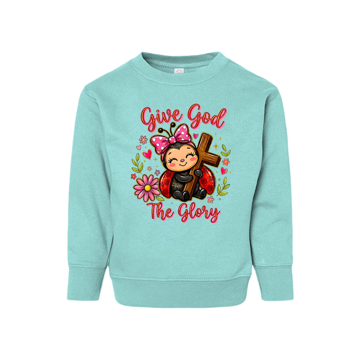 Give God The Glory Toddler Christian Fleece Sweatshirt - ClaimedbyGodDesigns