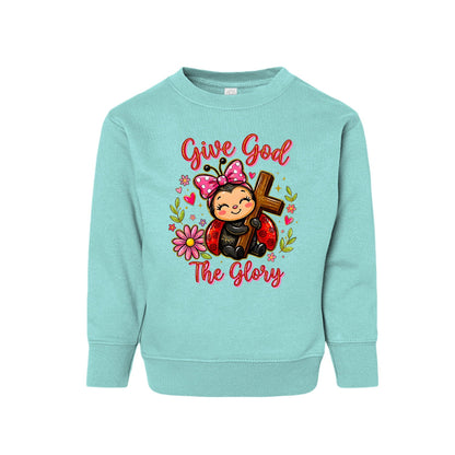 Give God The Glory Toddler Christian Fleece Sweatshirt - ClaimedbyGodDesigns