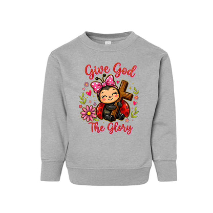 Give God The Glory Toddler Christian Fleece Sweatshirt - ClaimedbyGodDesigns
