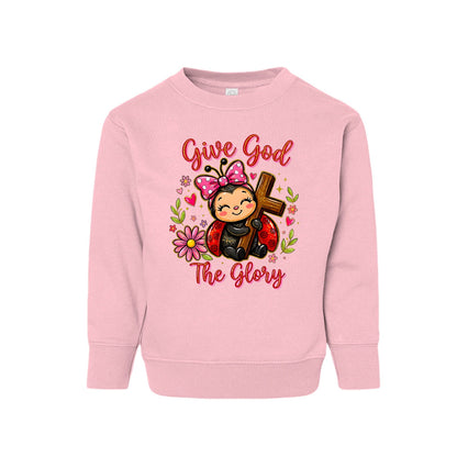Give God The Glory Toddler Christian Fleece Sweatshirt - ClaimedbyGodDesigns