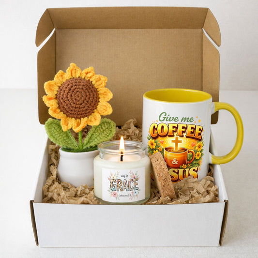Give Me Coffee And Jesus Hello Sunshine Christian Gift Set - ClaimedbyGodDesigns