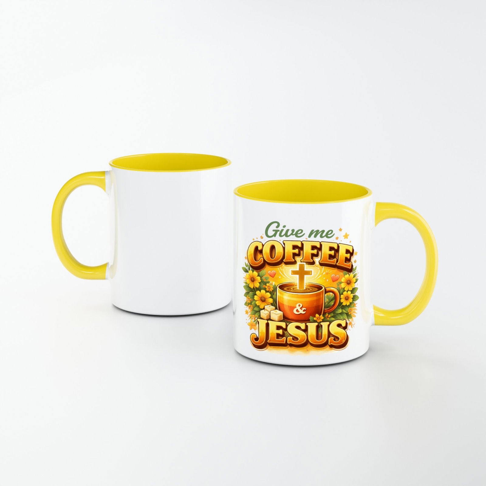 Give Me Coffee And Jesus Hello Sunshine Christian Gift Set - ClaimedbyGodDesigns