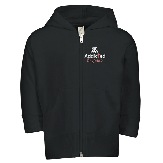 Give Me Him Christian Toddler Zip Fleece Hooded Sweatshirt - ClaimedbyGodDesigns