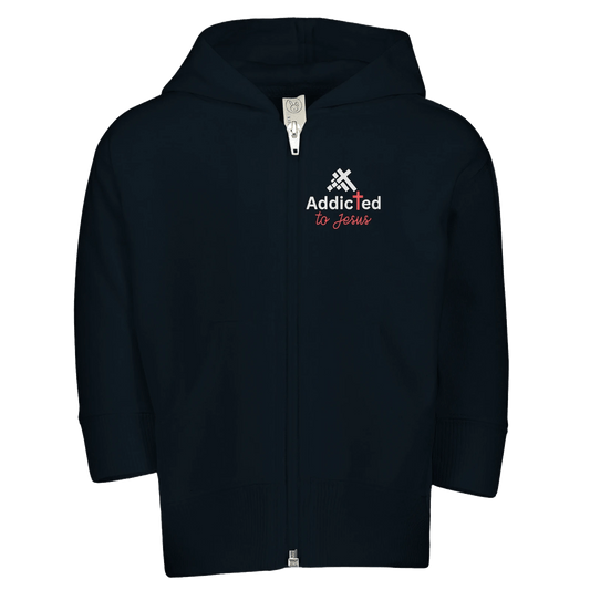 Give Me Him Christian Toddler Zip Fleece Hooded Sweatshirt - ClaimedbyGodDesigns