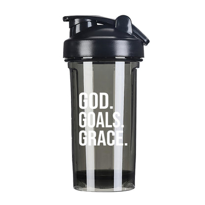 Goals Grace Christian Fitness Protein Shake Bottle - ClaimedbyGodDesigns