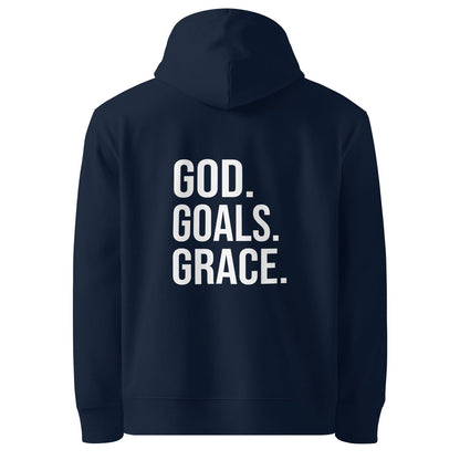 Goals Grace Christian Unisex  organic hooded Sweatshirt - ClaimedbyGodDesigns