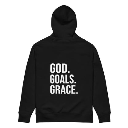 Goals Grace Christian Unisex  organic hooded Sweatshirt - ClaimedbyGodDesigns
