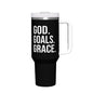 Goals Grace Stainless Steel Tumbler with Handle - 40oz Inspirational Drinkware - ClaimedbyGodDesigns